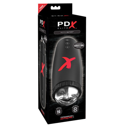 PDX Elite Moto-Bator Thrusting Suction Masturbator Clear/Black-0