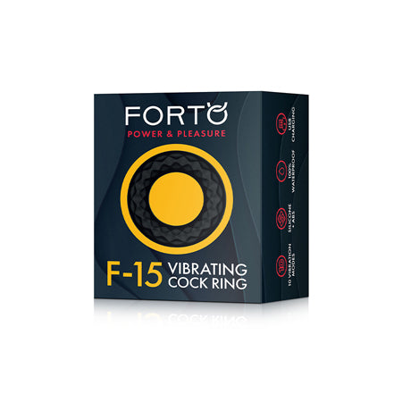 Forto F-15 Rechargeable Silicone Vibrating Cockring Black-0